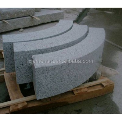 G603 Round Step Grey Granite Outdoor Stair Granite Stair Tread