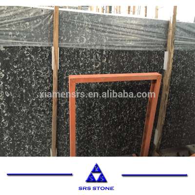 black fossil marble black marble slab for marble top center table